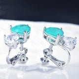 Vintage Silver Paraiba Ear Studs Earrings