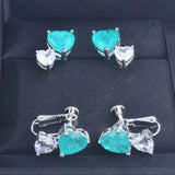 Vintage Silver Paraiba Ear Studs Earrings
