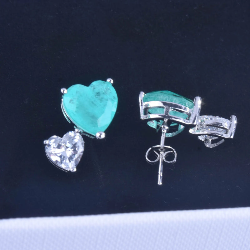 Vintage Silver Paraiba Ear Studs Earrings