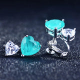 Vintage Silver Paraiba Ear Studs Earrings