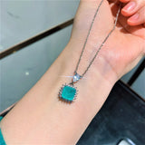Vintage Square Pendant Necklace Silver Charm Choker Necklaces Jewelry