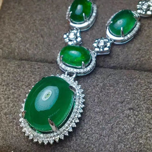 Vintage Green CZ Crystal Choker Necklace for Women