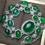 Vintage Green CZ Crystal Choker Necklace for Women