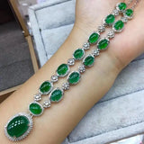 Vintage Green CZ Crystal Choker Necklace for Women
