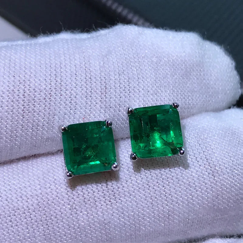 Vintage Silver Paraiba Tourmaline Birthstone Ear Studs