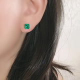 Vintage Silver Paraiba Tourmaline Birthstone Ear Studs