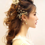 Bridal Tassel Earrings Rhinestones Flower Crystal Wedding Jewelry