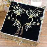 Bridal Tassel Earrings Rhinestones Flower Crystal Wedding Jewelry