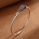 QUEENKISS BT6149 Garnet Silver Bracelet Bangle