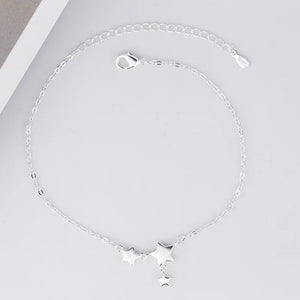 QUEENKISS BT615 925 Silver Star Pendant Bracelet