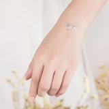 QUEENKISS BT615 925 Silver Star Pendant Bracelet