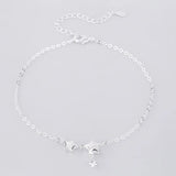 QUEENKISS BT615 925 Silver Star Pendant Bracelet