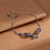 QUEENKISS Garnet TaiSilver Bracelet, Fine Jewelry Woman Girl Gift