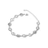 925 Silver Round Slime Pendant Bracelet for Her
