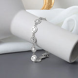 925 Silver Round Slime Pendant Bracelet for Her