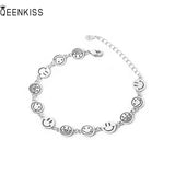 925 Silver Round Slime Pendant Bracelet for Her