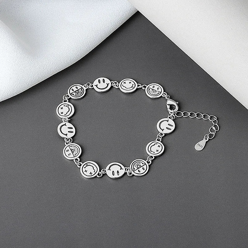 925 Silver Round Slime Pendant Bracelet for Her