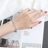 925 Silver Round Slime Pendant Bracelet for Her