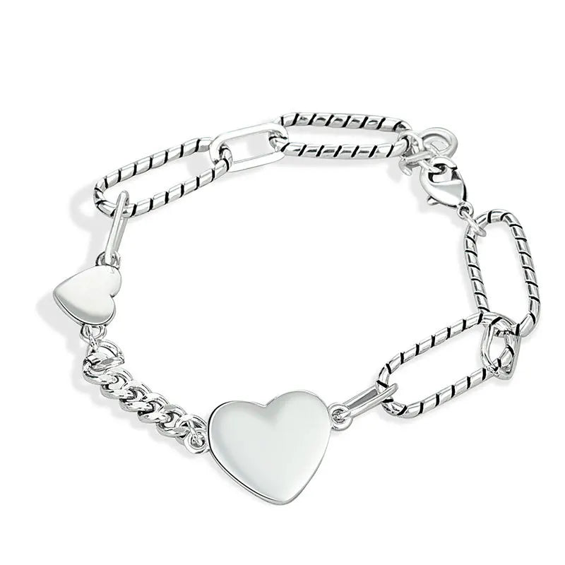 925 Silver Love Pendant Bracelet for Birthday Wedding
