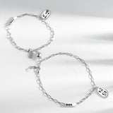 925 Silver Couples Bracelet Fine Jewelry Square XI
