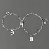 925 Silver Couples Bracelet Fine Jewelry Square XI