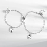 925 Silver Couples Bracelet Fine Jewelry Square XI