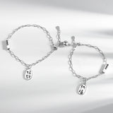 925 Silver Couples Bracelet Fine Jewelry Square XI