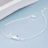 925 Sterling Silver Cat Pendant Bracelet