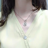 Queenkiss 925 Sterling Silver Coin Round Pendant Necklace