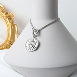 Queenkiss 925 Sterling Silver Coin Round Pendant Necklace