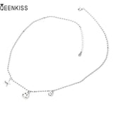 QUEENKISS NC660 925 Silver Star Smiley Pendant Necklace