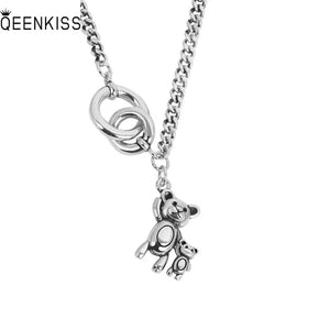 Queenkiss Bear 925 Silver Pendant Necklace