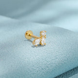 925 Sterling Silver Zircon Stud Earrings Gift Jewelry