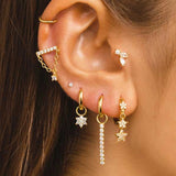 925 Sterling Silver Zircon Stud Earrings Gift Jewelry