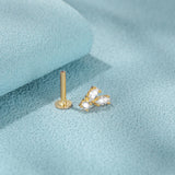 925 Sterling Silver Zircon Stud Earrings Gift Jewelry