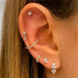 925 Sterling Silver Hoop Earring with Zirconia Crystal for Women