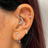 925 Sterling Silver Hoop Earring with Zirconia Crystal for Women