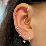 925 Sterling Silver Hoop Earring with Zirconia Crystal for Women
