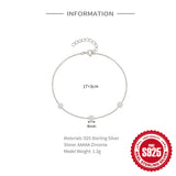 Zircon 925 Silver Bracelet For Women Adjustable Jewelry