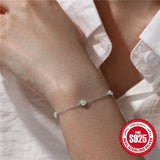 Zircon 925 Silver Bracelet For Women Adjustable Jewelry