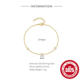 Zircon 925 Silver Bracelet For Women Adjustable Jewelry