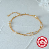 Delicate Double Layer Pearl Bracelet Women Jewelry Party Gift