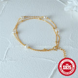 Delicate Double Layer Pearl Bracelet Women Jewelry Party Gift