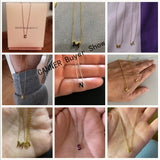 925 Silver A-Z 26 Letters Necklace Jewelry Chain Choker Necklace