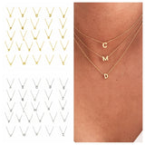 925 Silver A-Z 26 Letters Necklace Jewelry Chain Choker Necklace