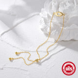 925 Silver Chain Bracelet Zircon Pendant Charm Bracelet for Lovers