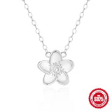 925 Silver Zircon Square Pendant Short Necklace For Women