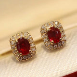 925 Silver Zircon Earrings Women Wedding Party Anniversary Gift