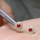 925 Silver Zircon Earrings Women Wedding Party Anniversary Gift