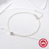 S925 Silver Heart Pendant Bracelet Chain Bangle